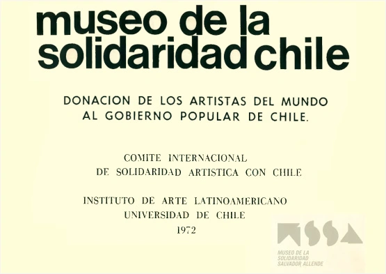 Capa do Catálogo da primeira exposição do Museo de la Solidaridad,1972