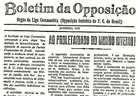 Primeiro Boletim da Oposição da Liga Comunista, de janeiro de 1931